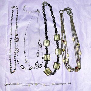 Bundle of Silver Toned Necklaces/Bracelet